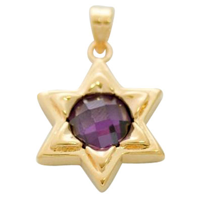 Star of David Pendant with center Amethyst